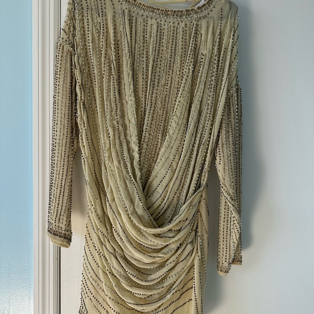ASOS gold beaded dress